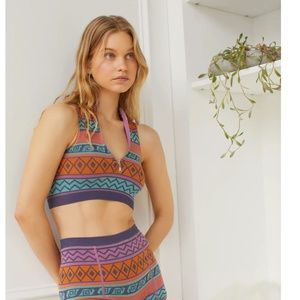 URBAN OUTFITTERS OUT FROM UNDER TRAVERSE SEAMLESS JACQUARD BRA TOP (XS)